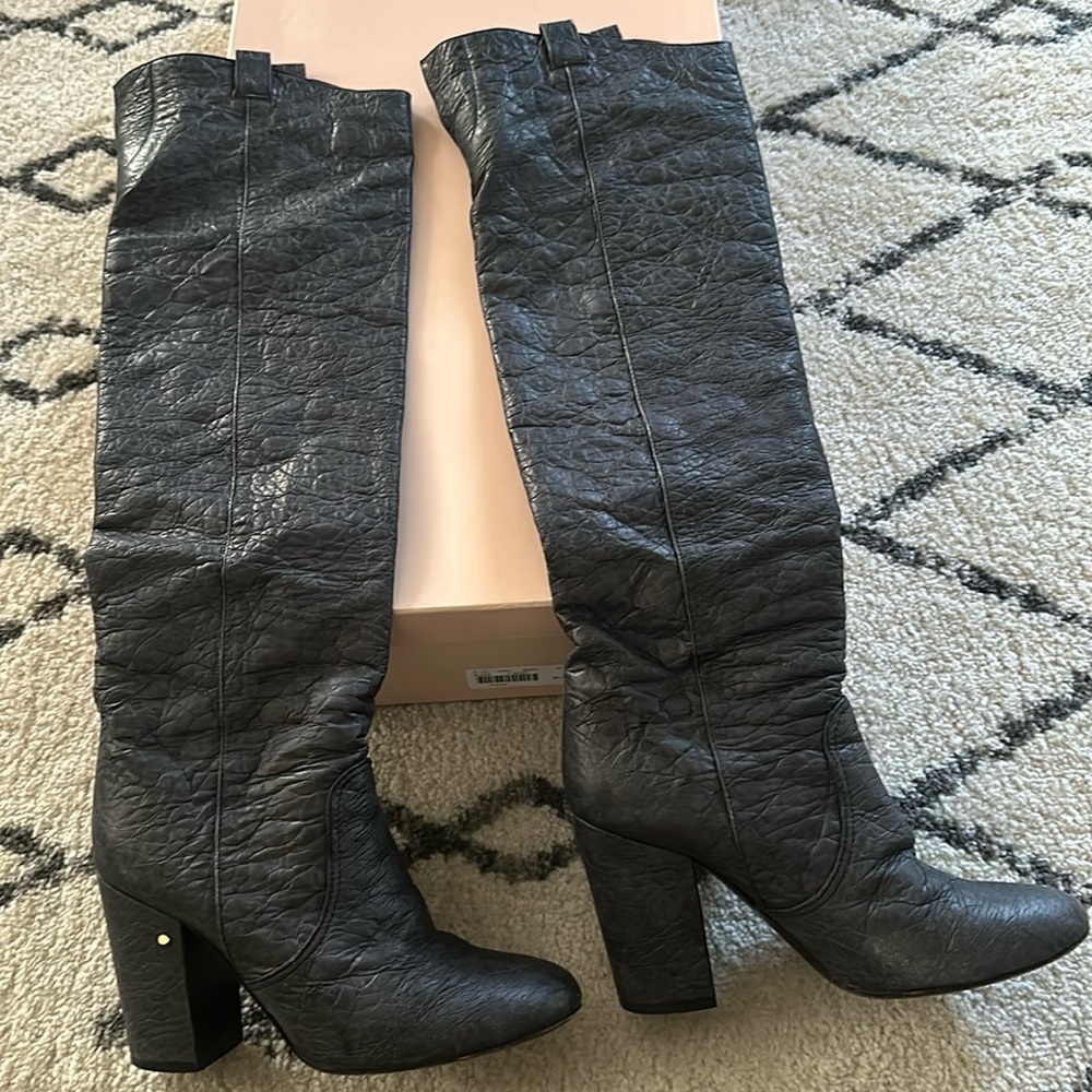 Laurence Decade Crinkle Leather Silas Over The Knee Boot
